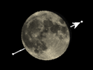 Pad van 62 Leonis t.o.v. De Maan
