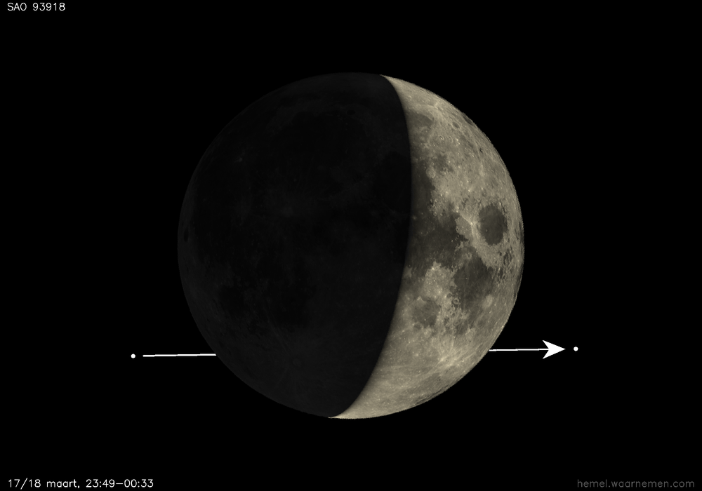 Pad van SAO 93918 t.o.v. De Maan