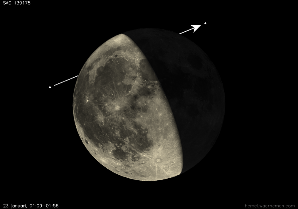 Pad van SAO 139175 t.o.v. De Maan