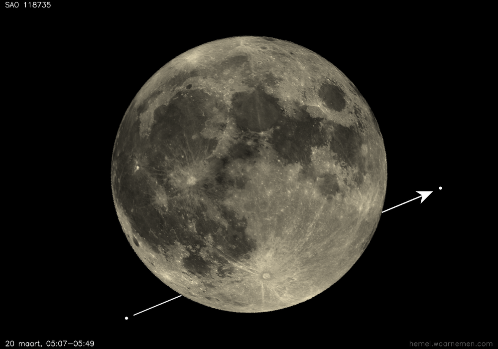 Pad van SAO 118735 t.o.v. De Maan