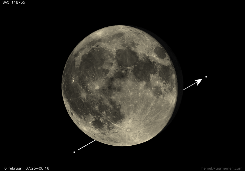 Pad van SAO 118735 t.o.v. De Maan