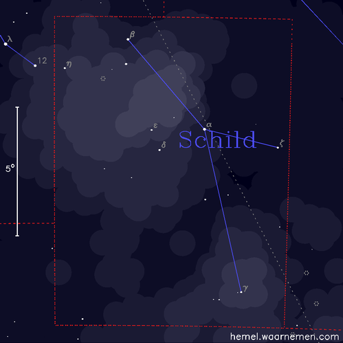 Kaart van het sterrenbeeld Schild