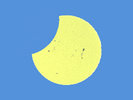 Zon en Maan tijdens maximum eclips