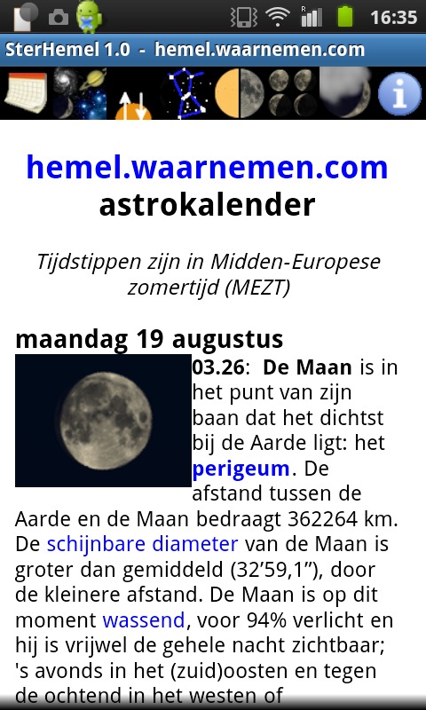 Screenshot Astrokalender