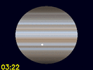 Io en Europa's schaduw gelijktijdig zichtbaar op Jupiters schijf
