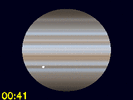 Io's schaduw en Europa gelijktijdig zichtbaar op Jupiters schijf