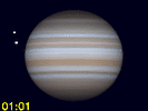 Io en Europa gelijktijdig zichtbaar op de schijf van Jupiter
