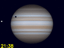 Io en Callisto's schaduw gelijktijdig te zien op de schijf van Jupiter