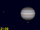 Callisto in conjunctie met Jupiter