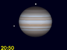 Callisto in conjunctie met Jupiter