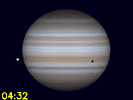Io's schaduw, Europa en Europa's schaduw gelijktijdig te zien op Jupiters schijf