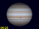 Io's schaduw en Europa's schaduw gelijktijdig te zien op de schijf van Jupiter