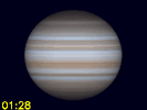 Io's schaduw en Europa's schaduw gelijktijdig te zien op Jupiters schijf