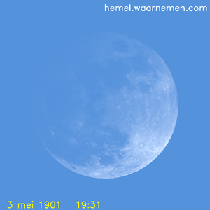 De Maan tijdens het maximum van de eclips