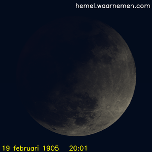 De Maan tijdens het maximum van de eclips