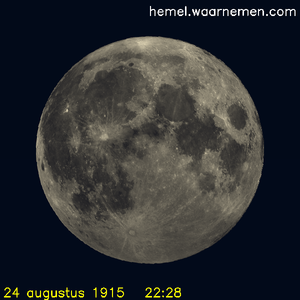 De Maan tijdens het maximum van de eclips