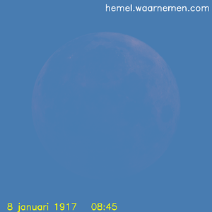 De Maan tijdens het maximum van de eclips