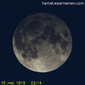 De Maan tijdens het maximum van de eclips