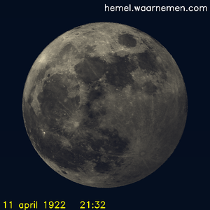 De Maan tijdens het maximum van de eclips