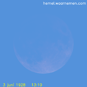 De Maan tijdens het maximum van de eclips