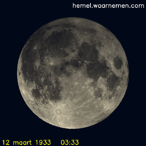 De Maan tijdens het maximum van de eclips