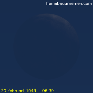 De Maan tijdens het maximum van de eclips