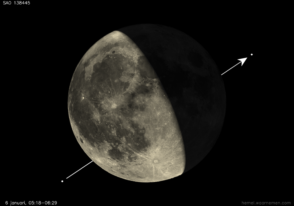 Pad van SAO 138445 t.o.v. De Maan