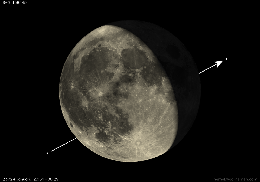 Pad van SAO 138445 t.o.v. De Maan