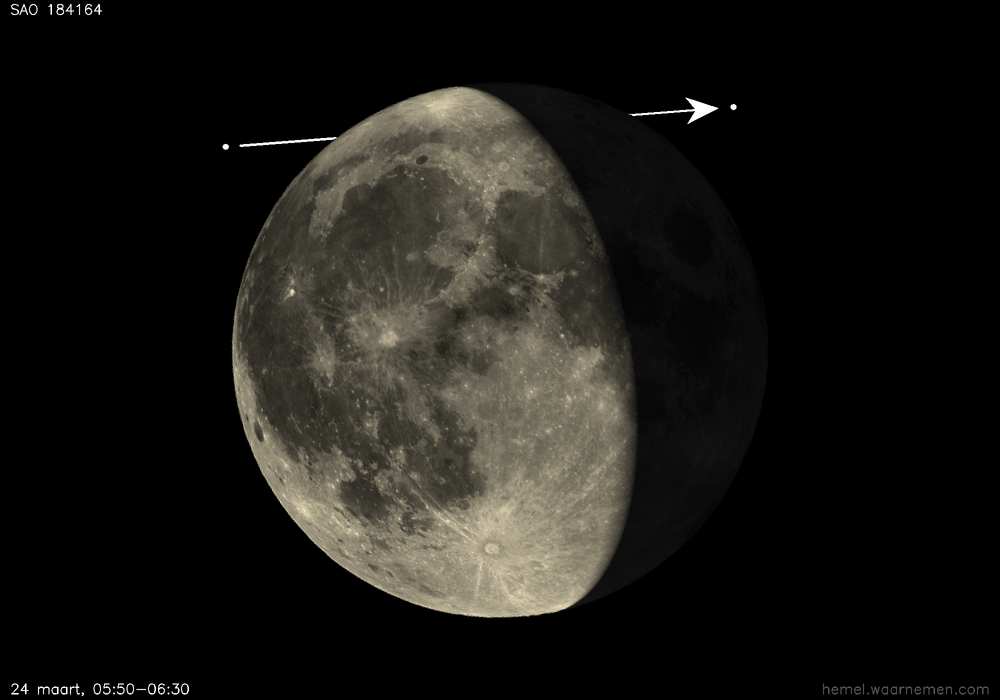 Pad van SAO 184164 t.o.v. De Maan