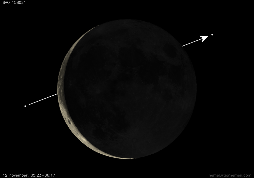 Pad van SAO 158021 t.o.v. De Maan