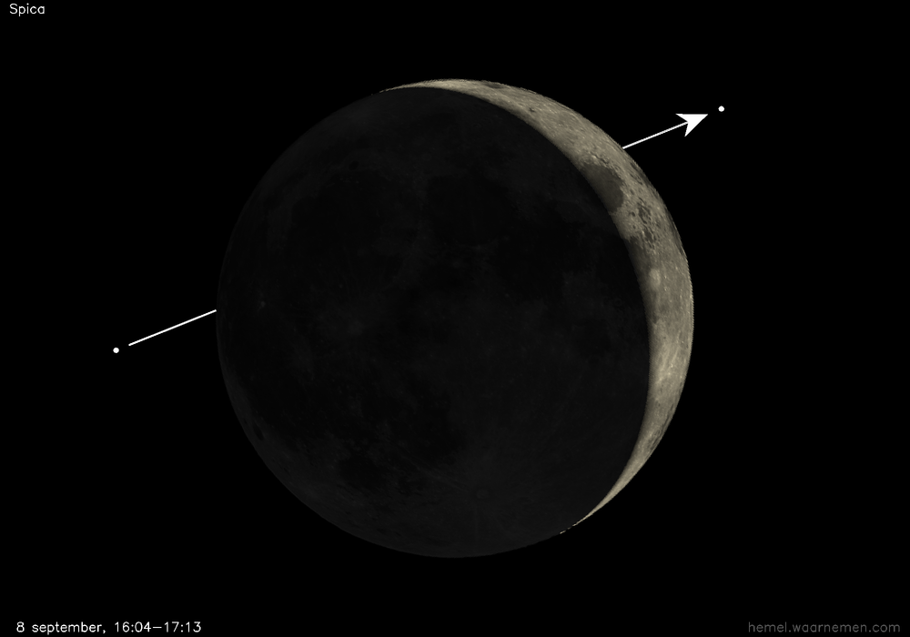 Pad van Spica t.o.v. De Maan