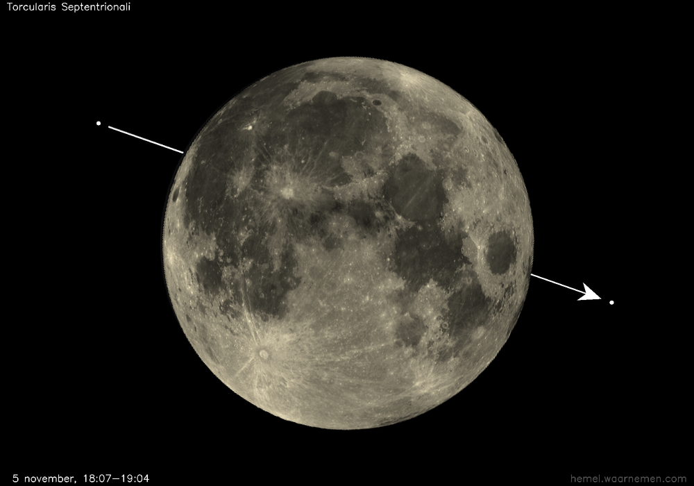 Pad van Torcularis Septentrionali t.o.v. De Maan