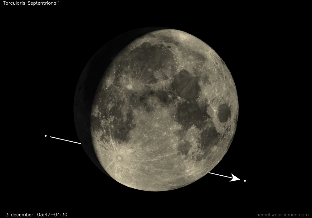 Pad van Torcularis Septentrionali t.o.v. De Maan