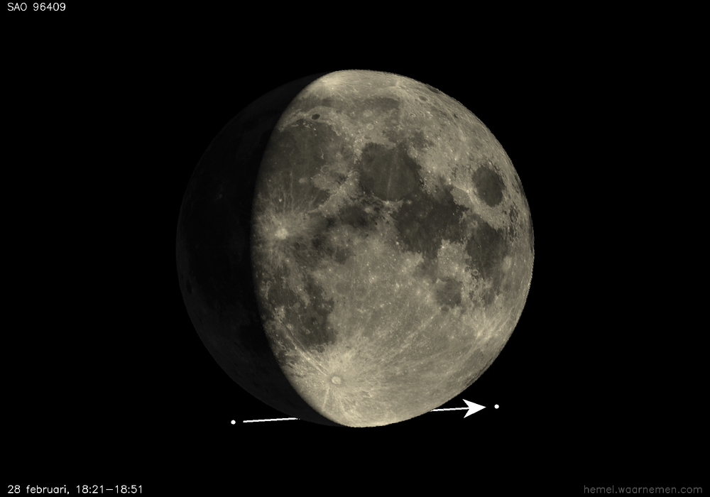 Pad van SAO 96409 t.o.v. De Maan
