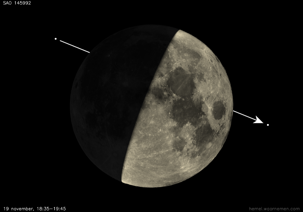 Pad van SAO 145992 t.o.v. De Maan