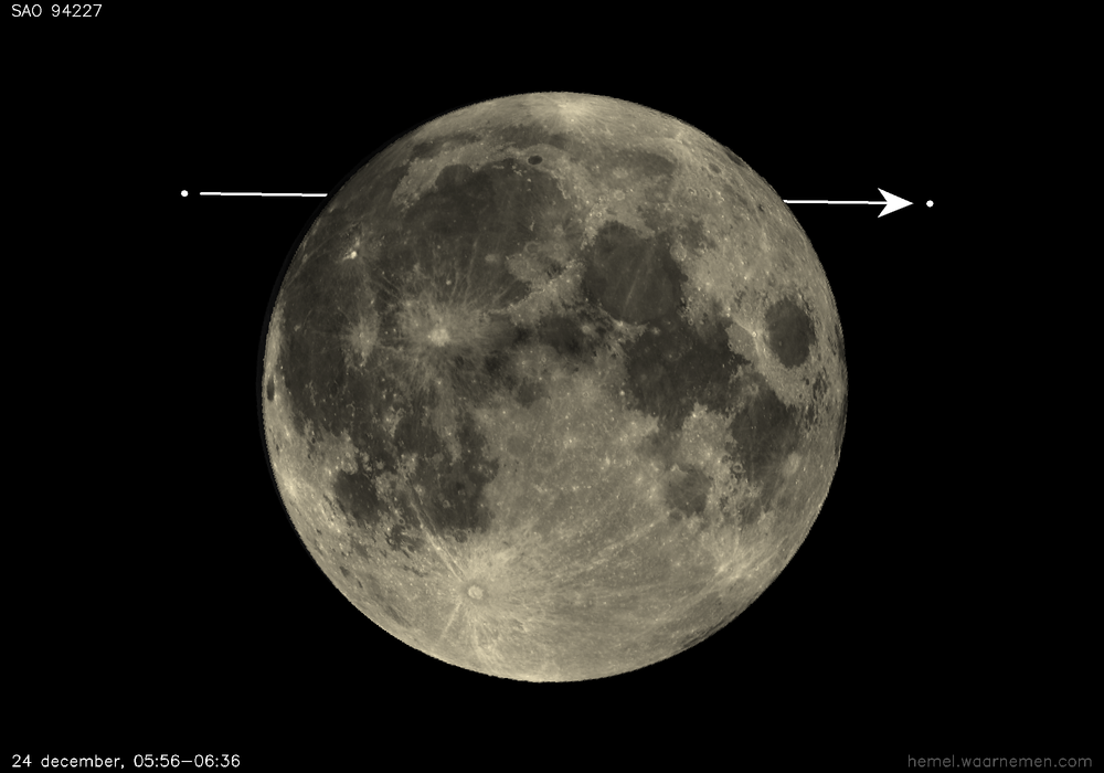 Pad van SAO 94227 t.o.v. De Maan