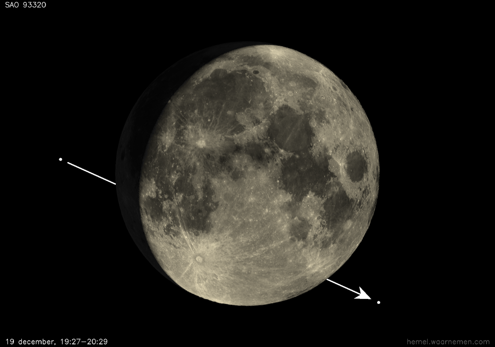 Pad van SAO 93320 t.o.v. De Maan