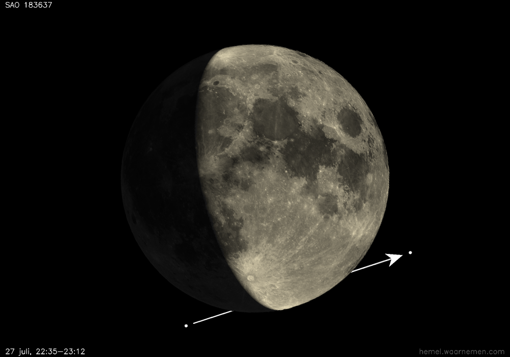 Pad van SAO 183637 t.o.v. De Maan