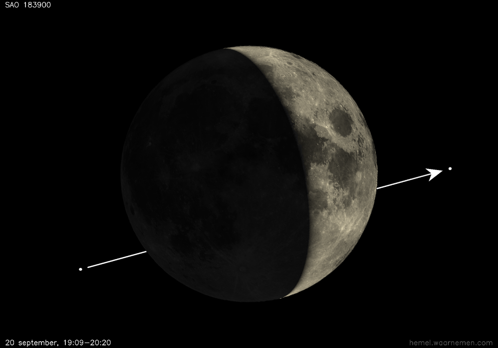Pad van SAO 183900 t.o.v. De Maan