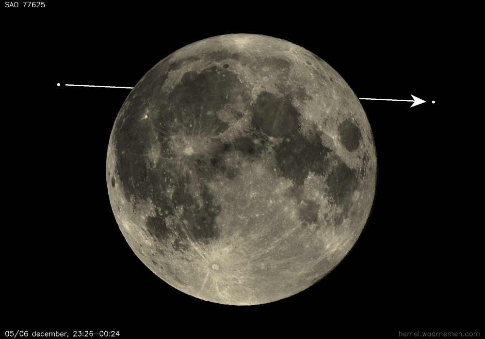 Pad van SAO 77625 t.o.v. De Maan