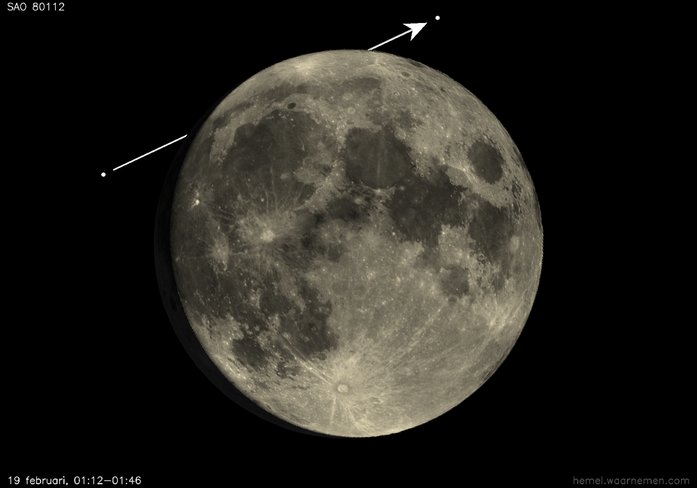 Pad van SAO 80112 t.o.v. De Maan