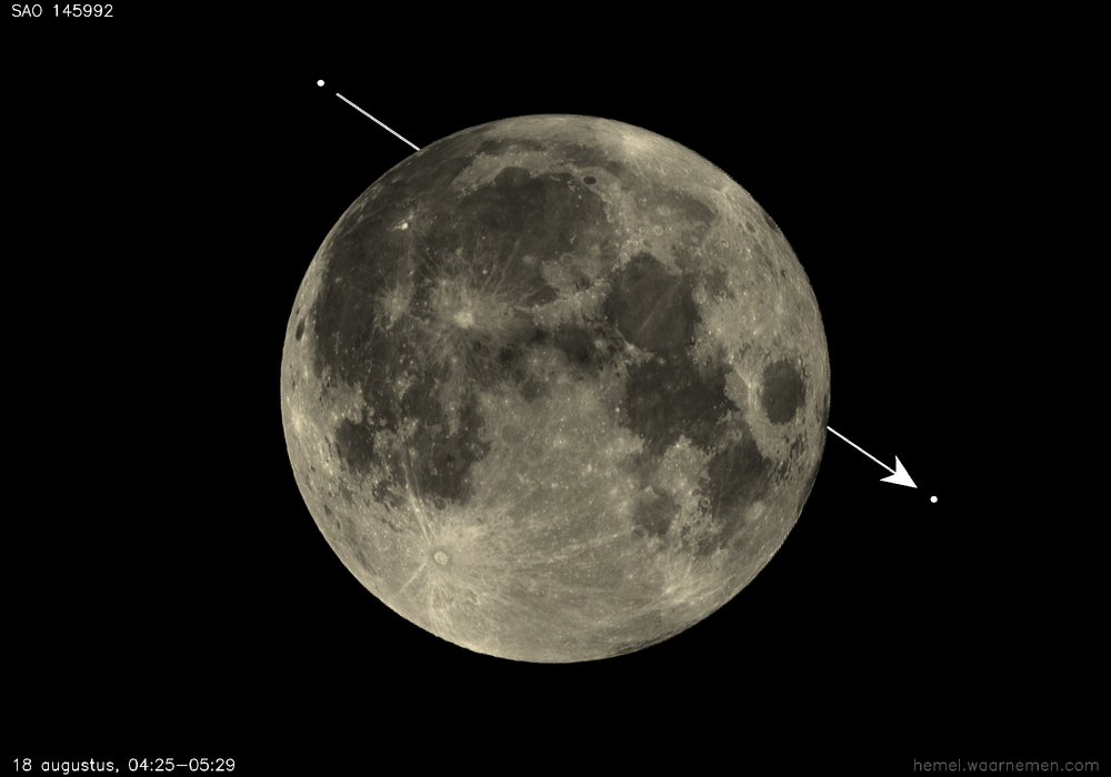 Pad van SAO 145992 t.o.v. De Maan