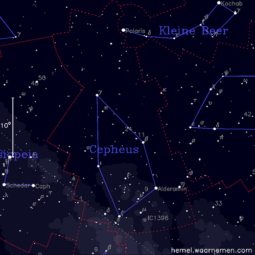 Kaart van het sterrenbeeld Cepheus