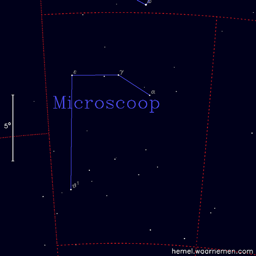 Kaart van het sterrenbeeld Microscoop