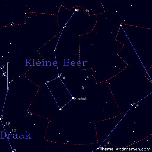 Kaart van het sterrenbeeld Kleine Beer