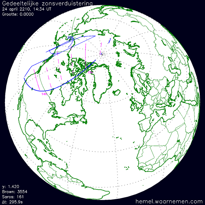 Wereldkaart van de eclips