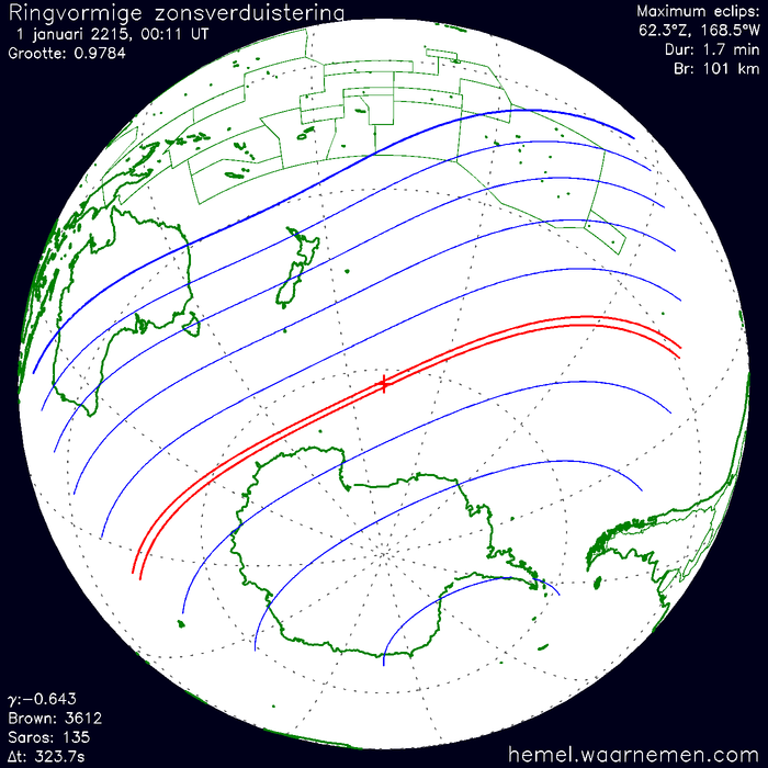 Wereldkaart van de eclips