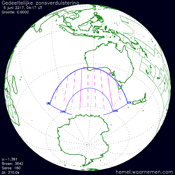 Wereldkaart van de eclips