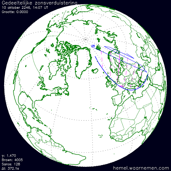 Wereldkaart van de eclips