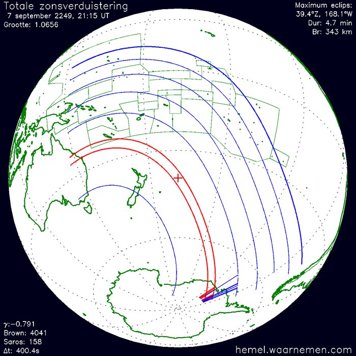 Wereldkaart van de eclips